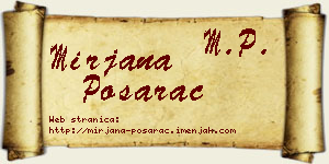 Mirjana Pošarac vizit kartica